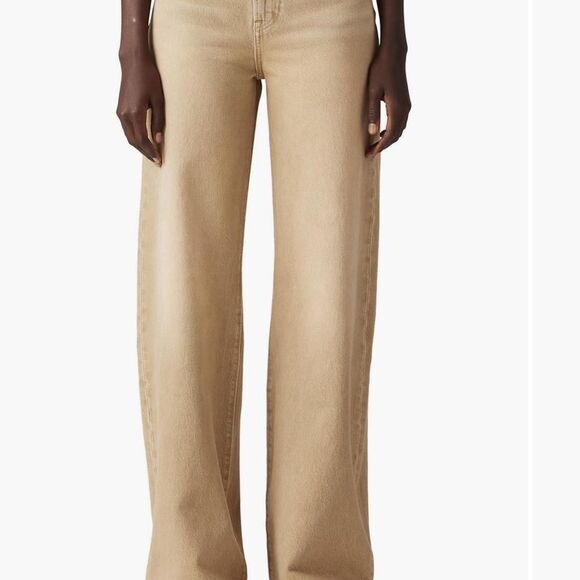 Levi's Premium Ribcage Wide Leg Jeans Tan Jeans 29x34 Tall Levis Levi 8 Long - Picture 5 of 5